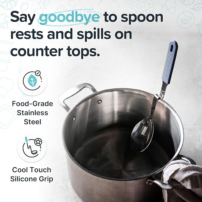 Souper Cubes + Lori Greiner No Mess Stainless Steel Cooking Spoon - Image 3