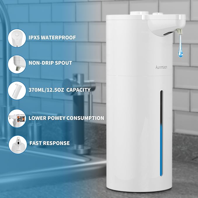 Aunmaon Automatic Soap Dispenser Touchless, Kitchen & Bathroom, Hands-Free - Image 5