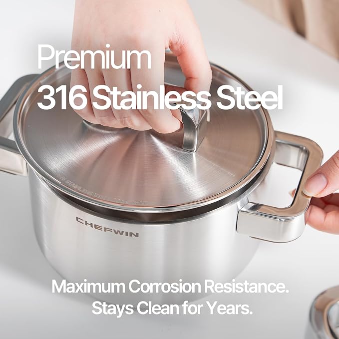 316 Stainless Steel 1.9 Quart Durable Sauce Pot - Image 3