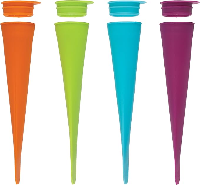 HIC Kitchen Flavor Blast Silicone Ice Pop Makers, Makes 4 Ice Pops by HIC