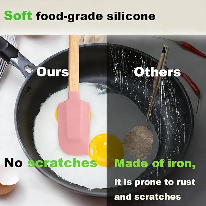 3-Piece Heat Resistant Silicone Spatula Set - Image 4