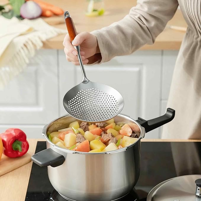 Stainless Steel Skimmer Slotted Spoon, Spider Strainer Ladle - Image 5