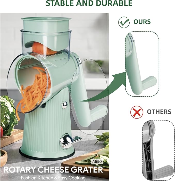 Rotary Cheese Grater with Handle - Image 7