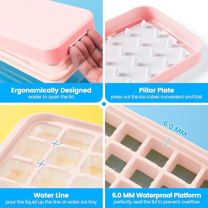 PHINOX Ice Cube Tray with Lid and Bin, Ice Trays - Image 7
