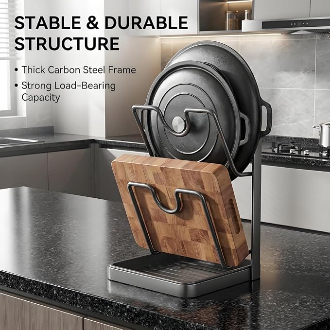 Lispin 2026 Upgraded Kitchen Pot Lid Storage Rack, Lid Holder While Cooking - Image 8