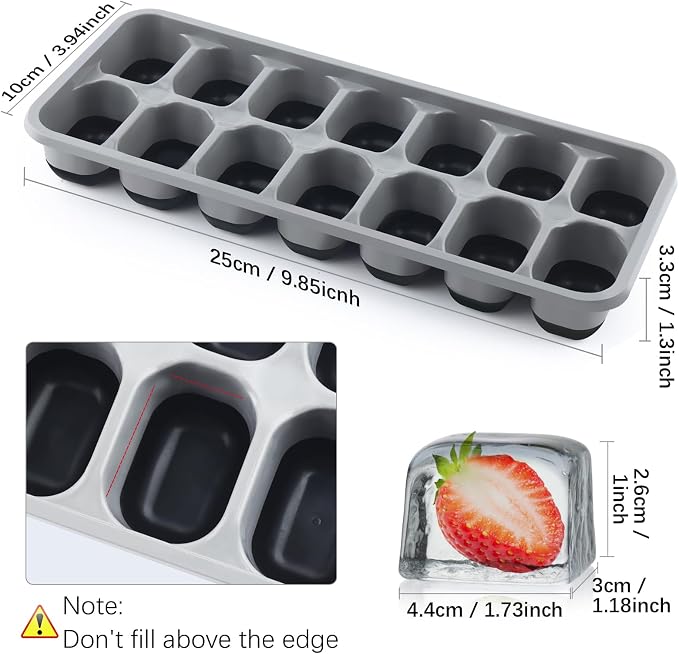 Ice Cube Tray 4 Pack, Easy-Release & Flexible 56 pcs Silicone Ice Cube Trays - Image 5