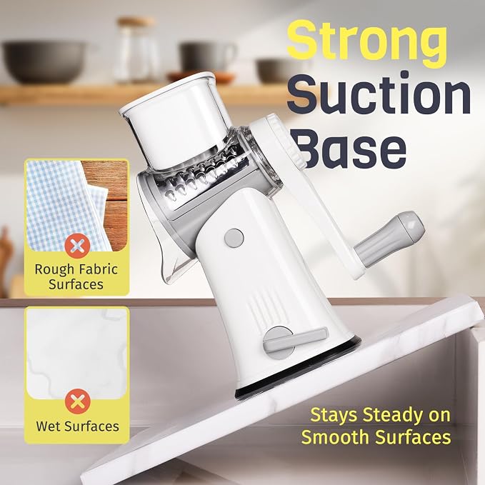 5-in-1 Rotary Cheese Grater Hand Crank, Vegetable Slicer Shredder - Image 5