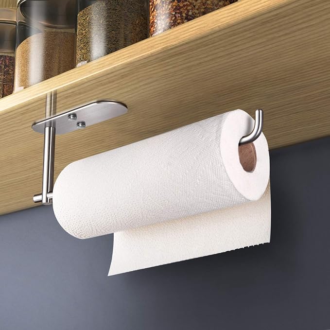 VAEHOLD Self Adhesive Paper Towel Holder Under Cabinet Mount, Wall Mounted - Image 2