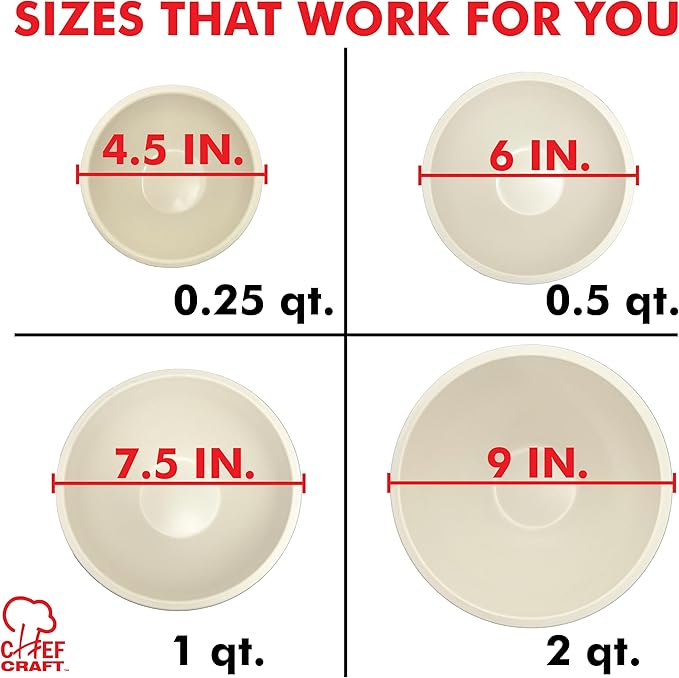 Chef Craft Eco Bamboo Fiber Mixing Bowl Set, 4 Piece - Image 4