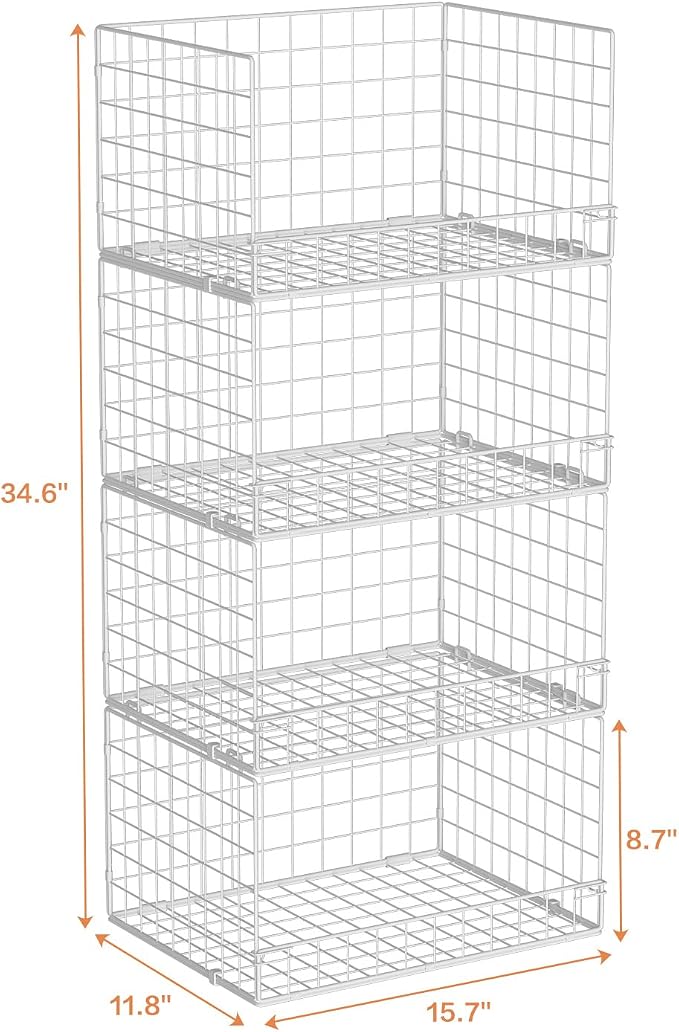 Yociyoga 4-Tier Stackable Closet Organizers and Storage Basket, Foldable Closet - Image 3