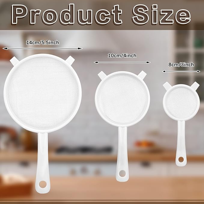 3 Pcs Plastic Nylon Mesh Strainer Colander - Image 2