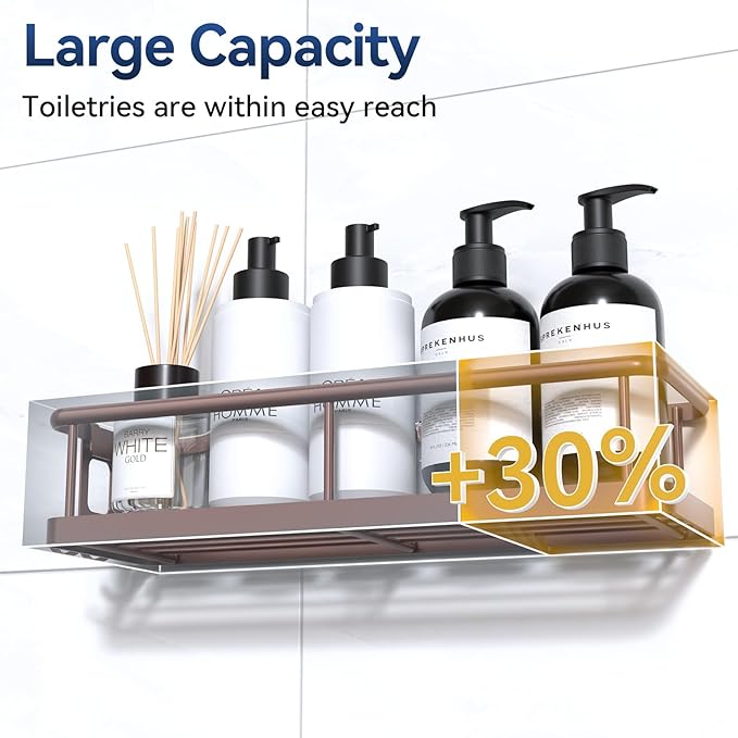 YASONIC Shower Caddy Adhesive, No Drill Bathroom Shower Organizers, - Image 2