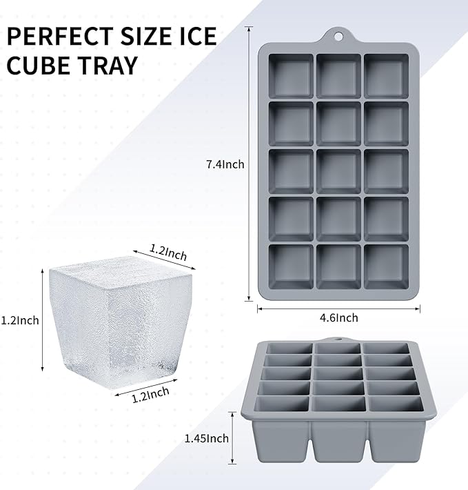 Silicone Ice Cube Tray 2 Pack, HANCELANT Ice Cube Mold, Ice Trays - Image 4