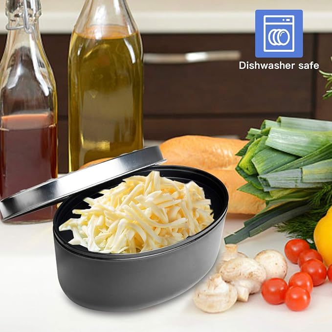 Black Compact Round Cheese Grater - Image 6