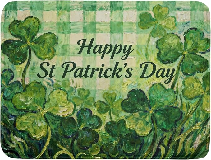 St Patrick's Day Shamrock Dish Drying Mat by Aytipun