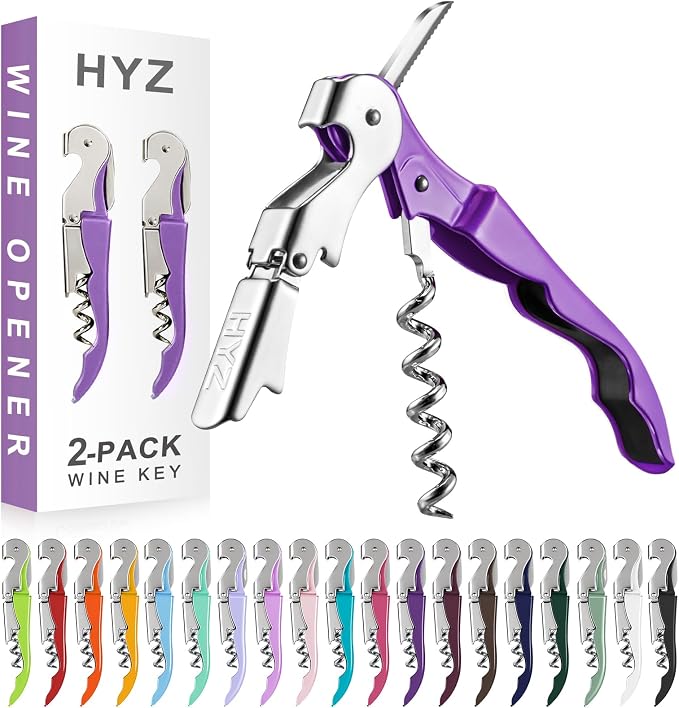 HYZ 2-Pack Wine Opener Waiter Corkscrew, Professional Wine Key by HYZ