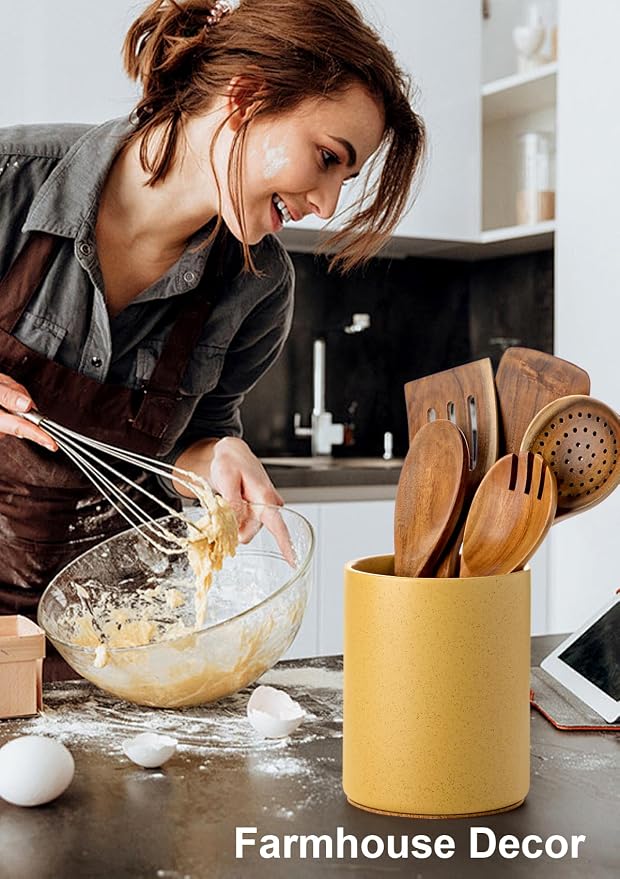 Nucookery Utensil Holder, 6.4" Ceramic Kitchen Utensil Holder - Image 5