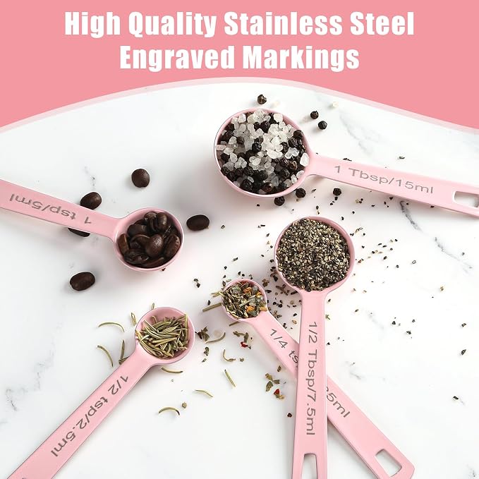 Stainless Steel Measuring Spoons Set of 5, Metal Measuring Cups and Spoons Set - Image 2