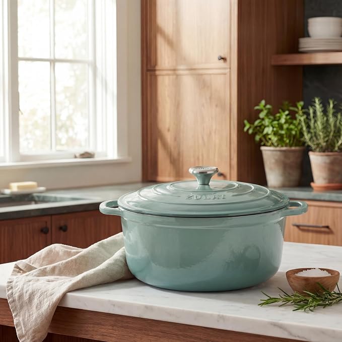Zulay Kitchen 6 Quart Enameled Cast Iron Dutch Oven Pot - Image 2