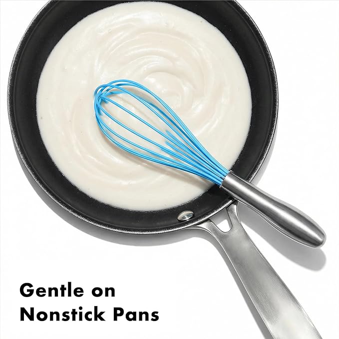 OYV 10-Inch Blue Silicone Whisk, Heat Resistant 480°F Kitchen Whisk - Image 2