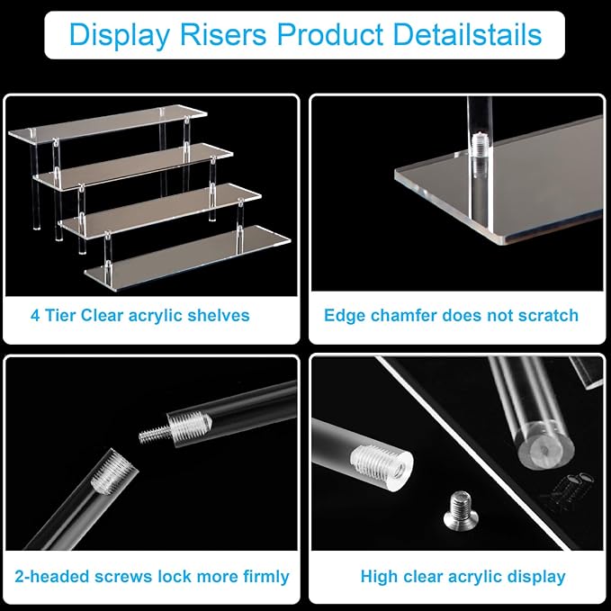 HENABLE 4 Tier Acrylic Perfume Organizer Stand, Funko POP, Dessert Display - Image 4