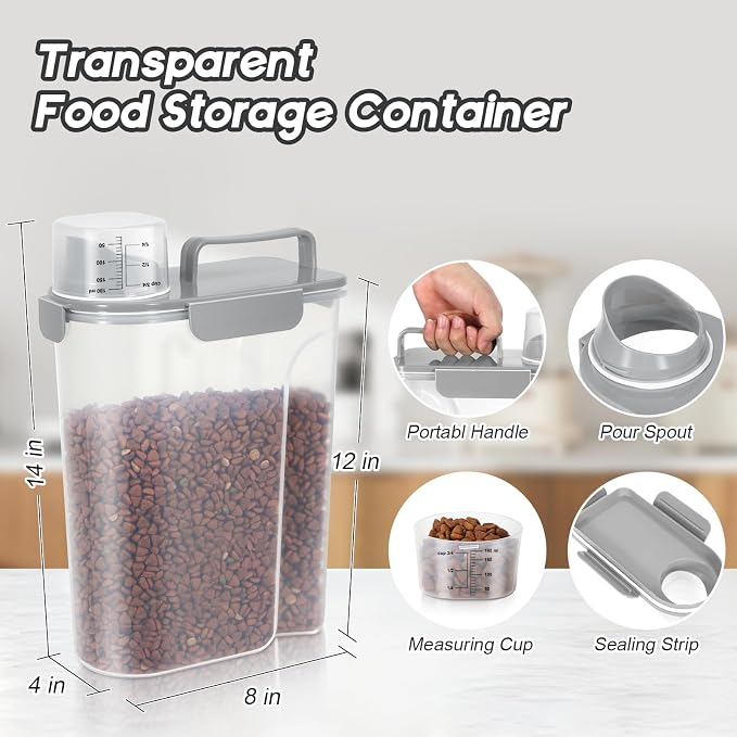 Dog Food Storage Container, Upgraded Large Nozzle BPA-free, 8-12 LBS Plastic - Image 4