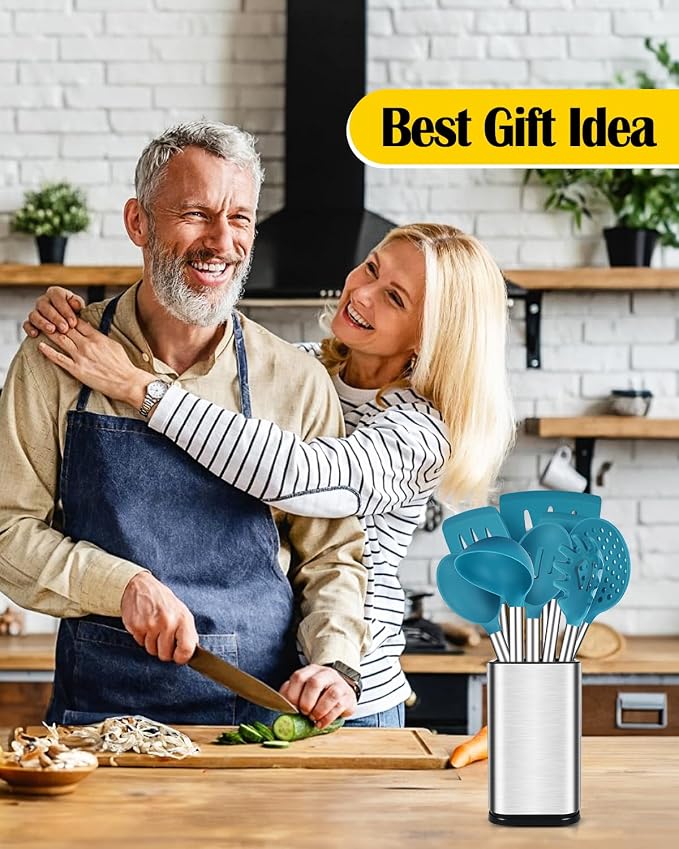 Silicone Cooking Utensil Set, BPA Free Heat Resistant Kitchen Tools - Image 6