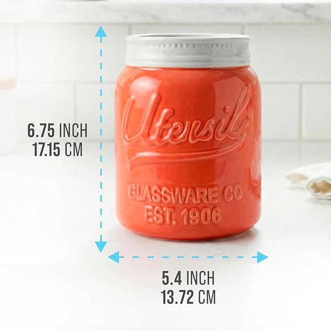 Comfify Wide Mouth Mason Jar Utensil Holder Decorative Kitchenware Organizer - Image 3