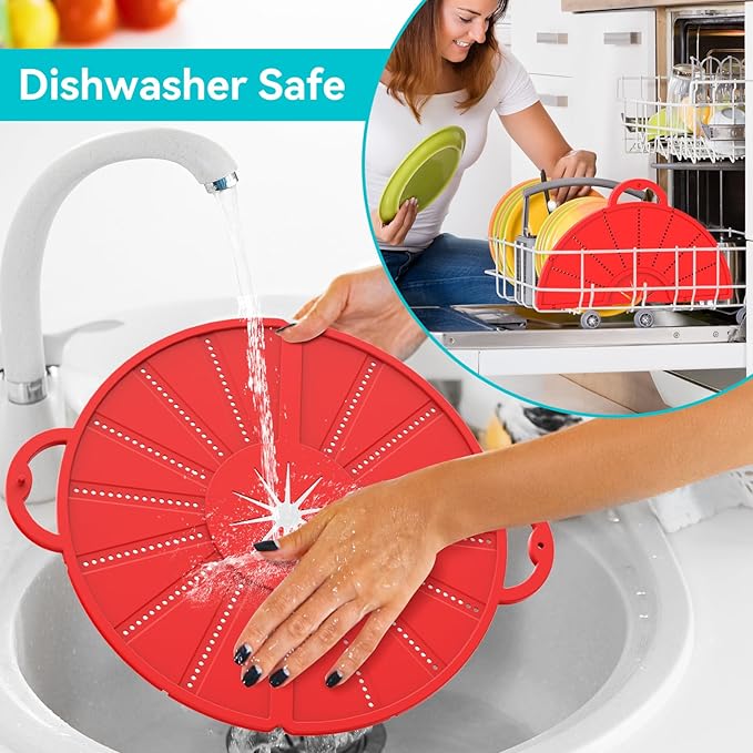 Silicone Splatter Screen for Frying Pan, Foldable Splash Guard, Heat-Resistant - Image 5