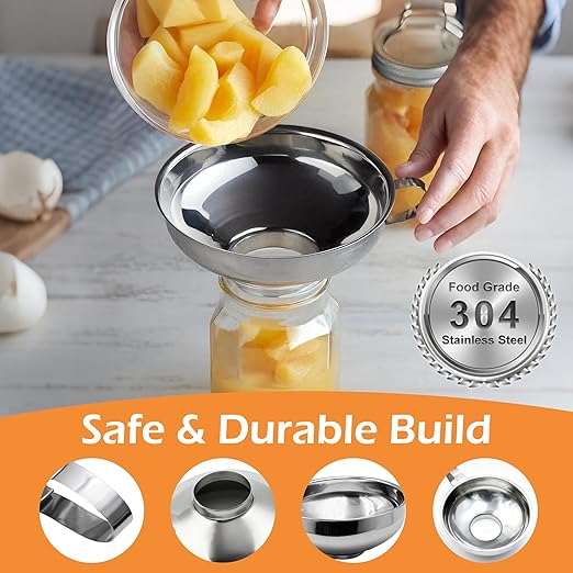 6 Pack Stainless Steel Canning Funnel - Image 2