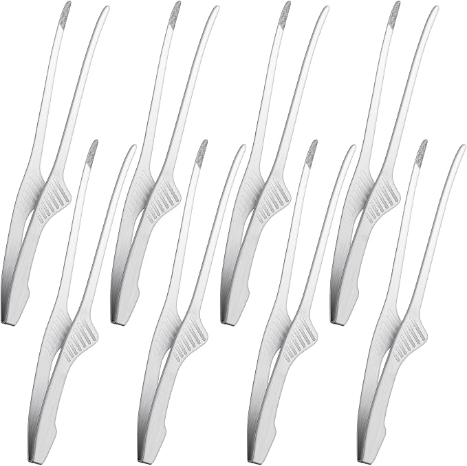 Patelai 8 Pieces Korean and Japanese BBQ Tongs Non Slip Cooking Utensils by Patelai