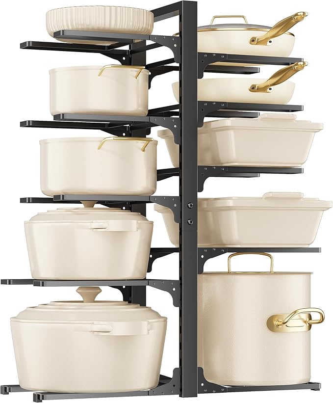MUDEELA 10-Tier Pots and Pans Organizer under Cabinet, 23.62" Height Heavy Duty by MUDEELA