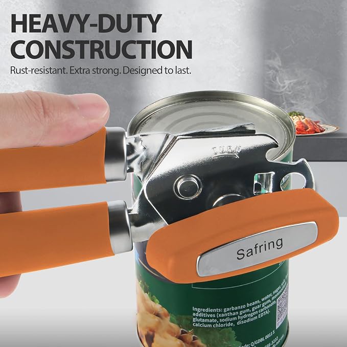 Safring Can Opener Manual, Heavy Duty Handheld Strong Can Opener - Image 6