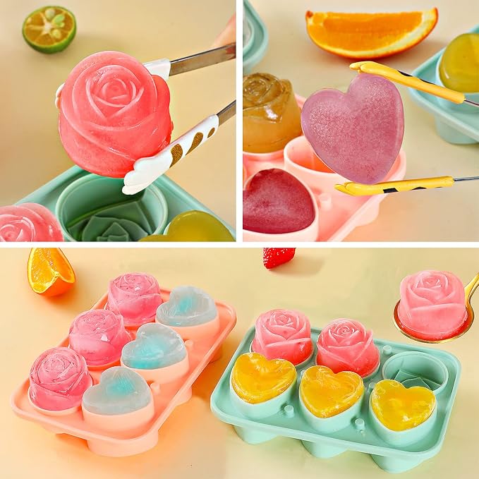 Rose Ice Cube Mold, Heart Shapes Ice Cube Tray, Silicone Ice Mold Fun Shapes - Image 5