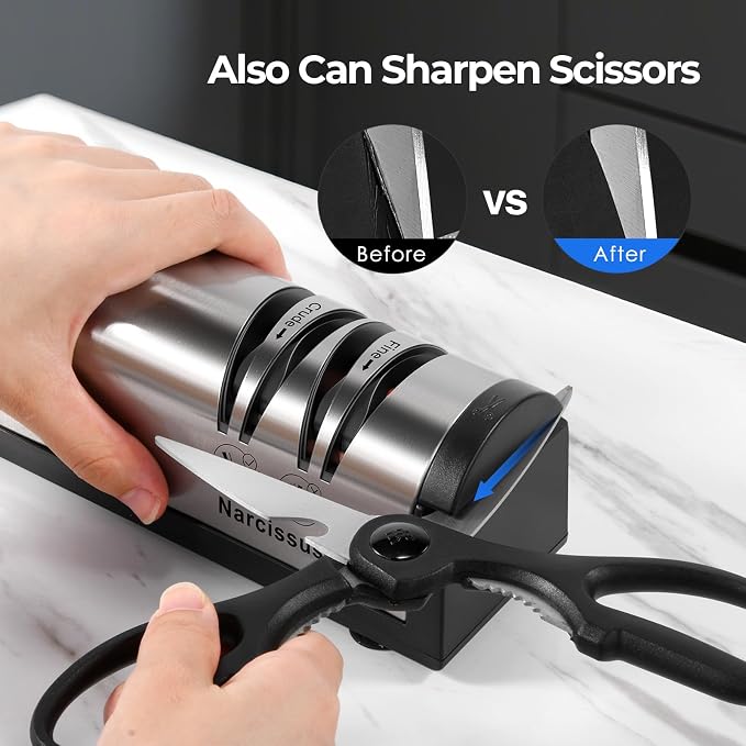 Narcissus Knife Sharpener, Professional 2 Stage Electric Knife Sharpener - Image 5