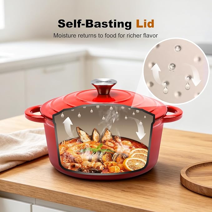 Enameled Cast Iron Dutch Oven - 7QT Pot - Image 4