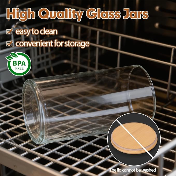Moretoes 2 Pack 3.6qt Round Glass Storage Containers - Image 4