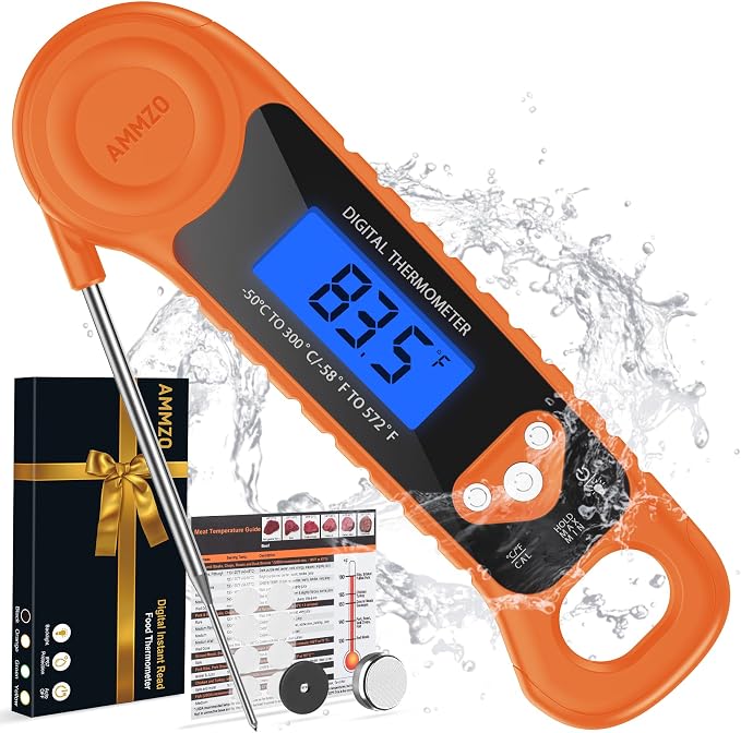 AMMZO Digital Meat Thermometer for Grilling, Candy Thermometer Instant Read by AMMZO