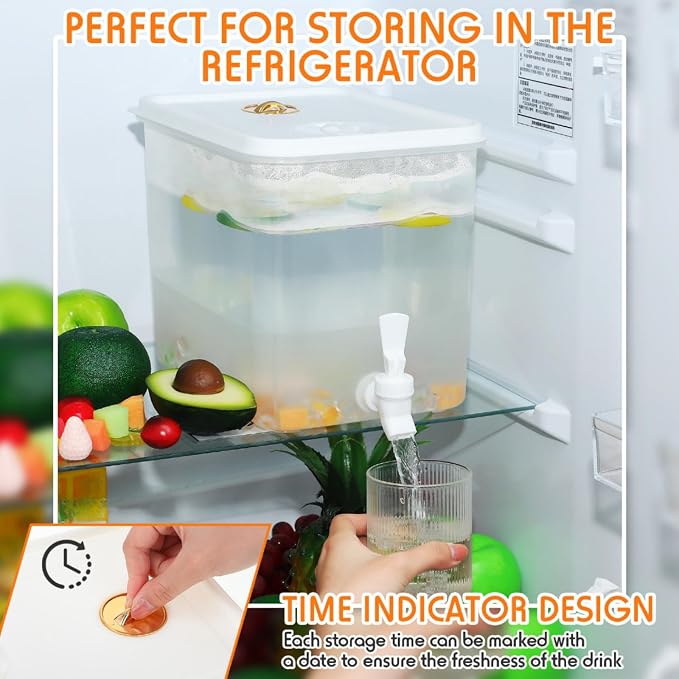 Domensi 4 Pack 2 Gallon Fridge Beverage Drink Dispenser - Image 5