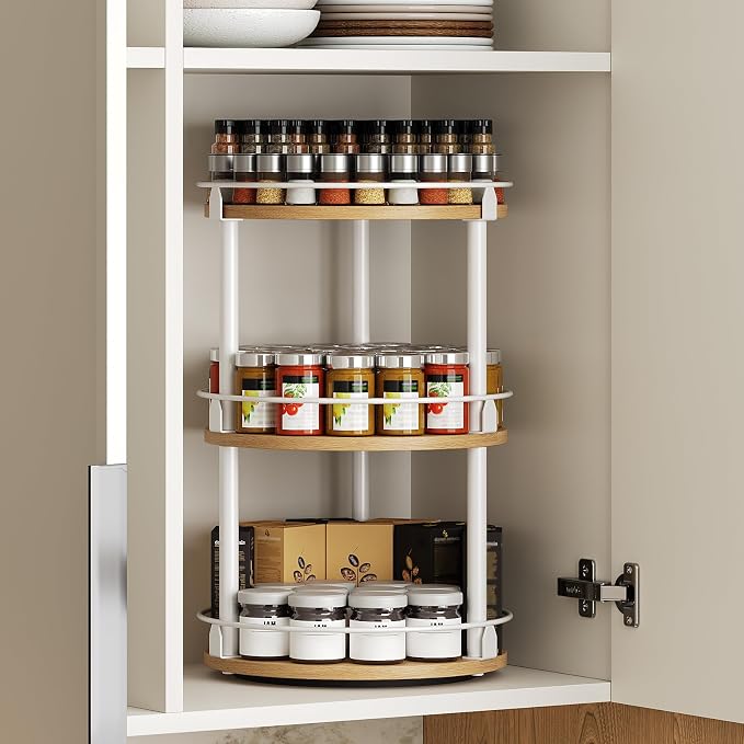 YATINEY 3-Tier Lazy Susan Organizer, Rotating Spice Rack, Spinning Organizer - Image 3