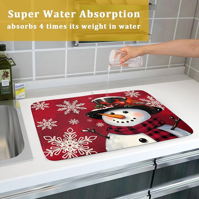 Christmas Snowman Dish Drying Mat - Image 7