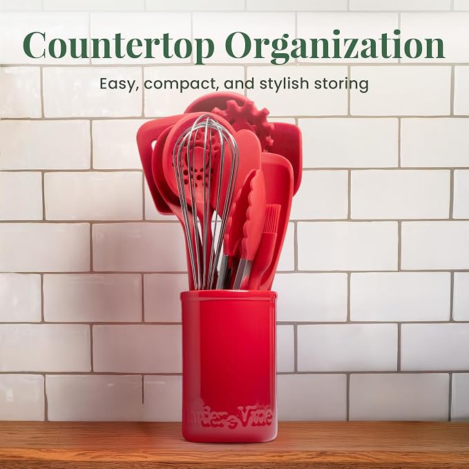 Larder & Vine 12-Piece Silicone Kitchen Cooking Utensils Set - Image 6