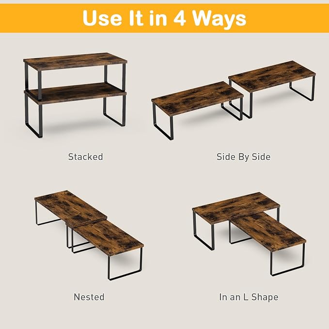 OGEMXU Cabinet Shelf Organizers, 15.7 inches Large Kitchen Counter Shelf - Image 8