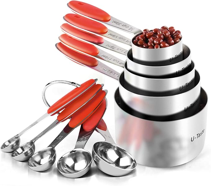Measuring Cups : U-Taste 18/8 Stainless Steel Measuring Cups and Spoons Set of by U-Taste