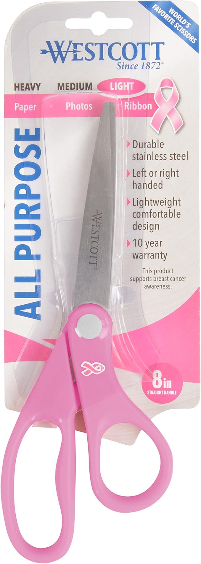 Westcott 15387 8-Inch Pink Ribbon Stainless Steel Scissors - Image 6