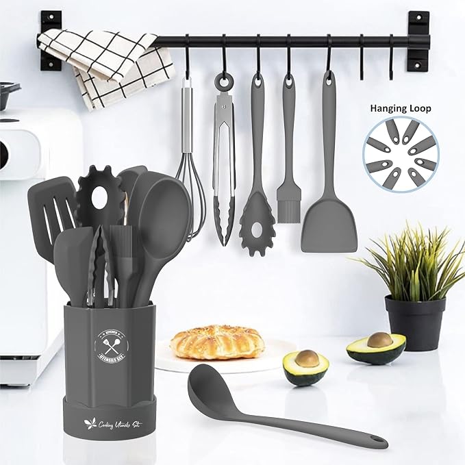 Silicone Kitchen Utensils Set, 16-Piece Silicone Cooking Utensils by Deedro - Image 8