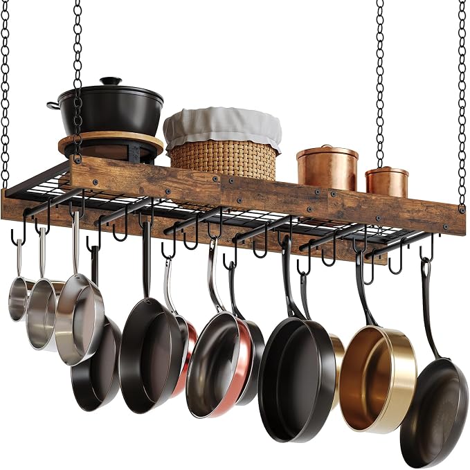 CHOEZON Hanging Pot Rack, Ceiling Wall Mounted Pot Rack - Image 8