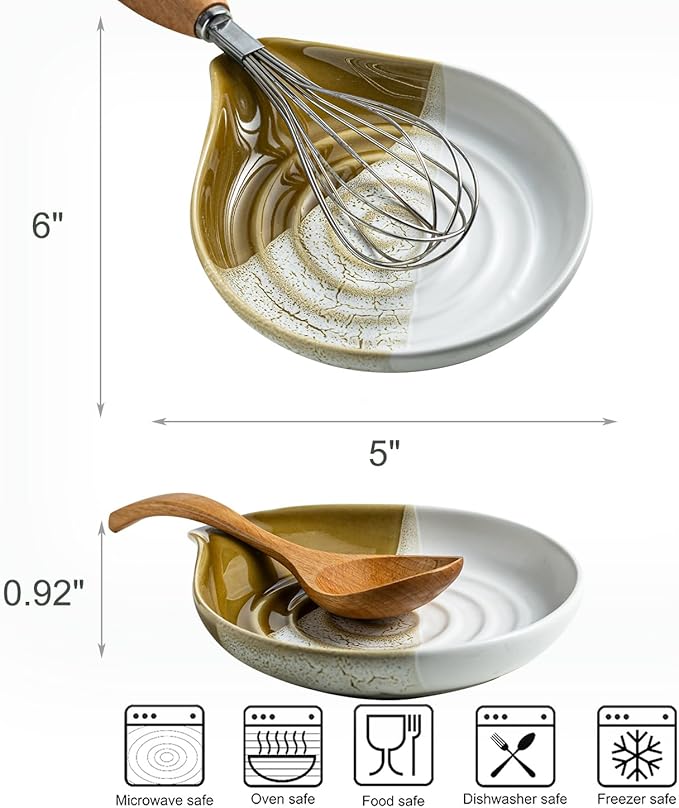 Ceramic Spoon Rest for Stove Top & Kitchen Counter, Large Spoon Holder - Image 5