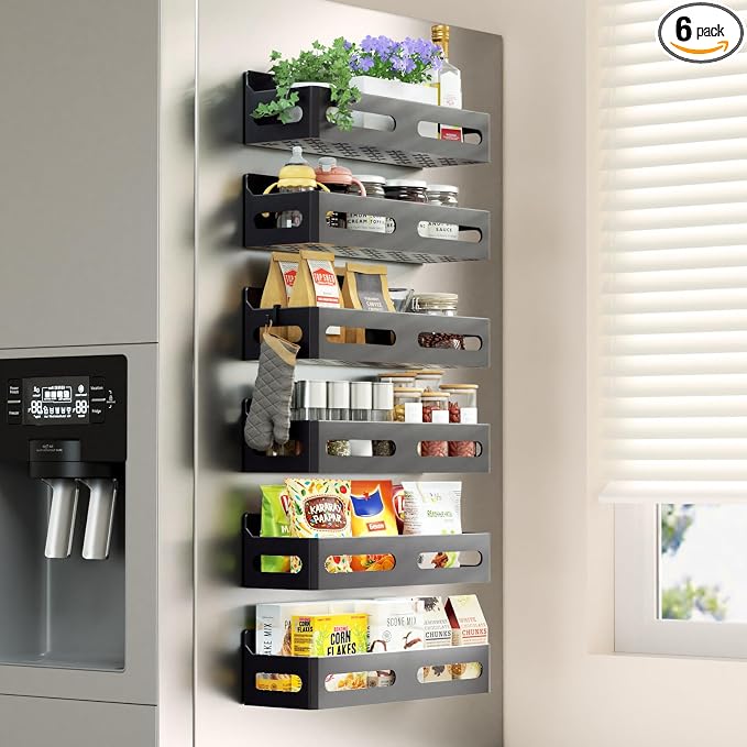 Sevenblue 6 Pack Strong Magnetic Spice Rack by Sevenblue