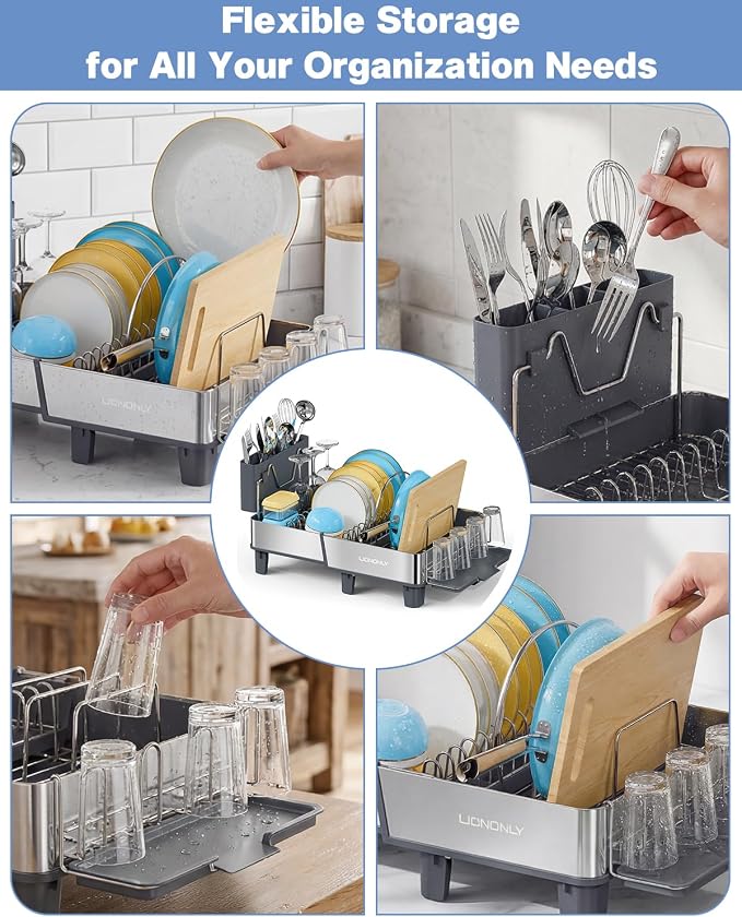 Dish Drying Rack, 304 Stainless Steel Expandable Dish Rack - Image 6